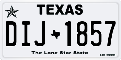 TX license plate DIJ1857