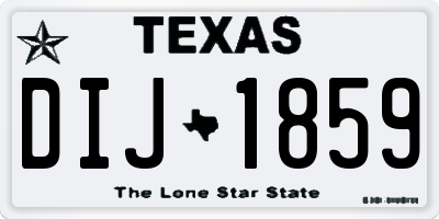 TX license plate DIJ1859
