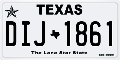 TX license plate DIJ1861