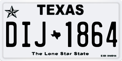 TX license plate DIJ1864