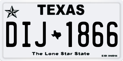 TX license plate DIJ1866