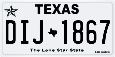TX license plate DIJ1867