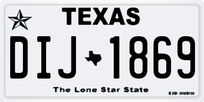TX license plate DIJ1869