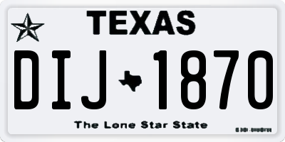 TX license plate DIJ1870