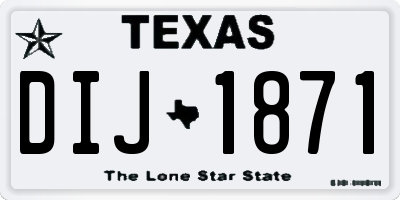 TX license plate DIJ1871