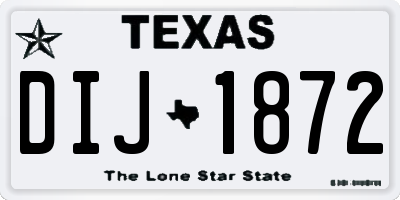 TX license plate DIJ1872