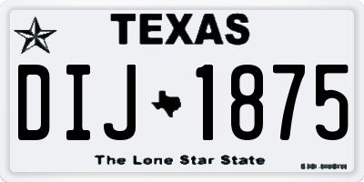 TX license plate DIJ1875