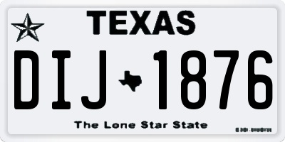 TX license plate DIJ1876