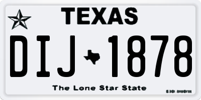 TX license plate DIJ1878