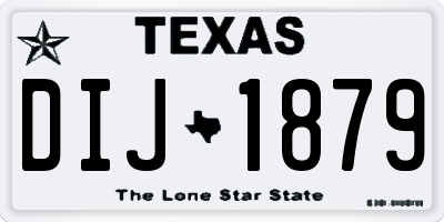 TX license plate DIJ1879