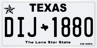 TX license plate DIJ1880