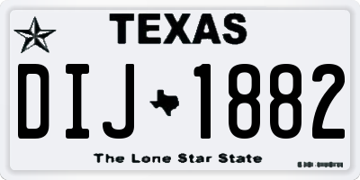TX license plate DIJ1882