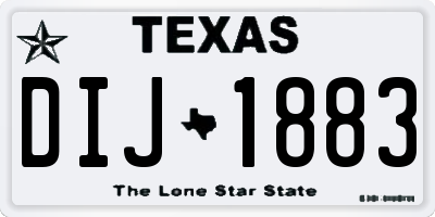 TX license plate DIJ1883