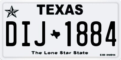TX license plate DIJ1884