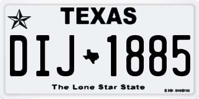 TX license plate DIJ1885