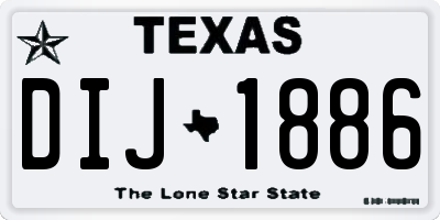 TX license plate DIJ1886