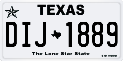 TX license plate DIJ1889