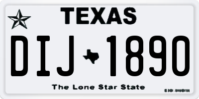 TX license plate DIJ1890