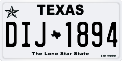 TX license plate DIJ1894