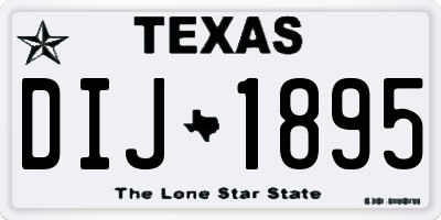 TX license plate DIJ1895