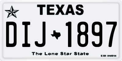 TX license plate DIJ1897