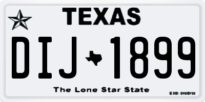 TX license plate DIJ1899