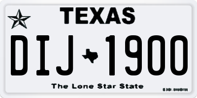 TX license plate DIJ1900