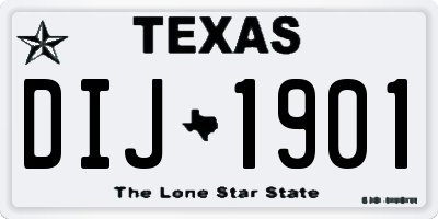 TX license plate DIJ1901
