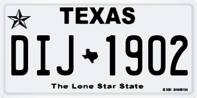 TX license plate DIJ1902