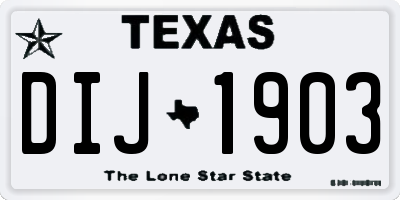 TX license plate DIJ1903