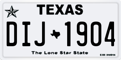 TX license plate DIJ1904