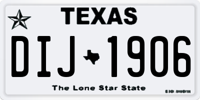 TX license plate DIJ1906
