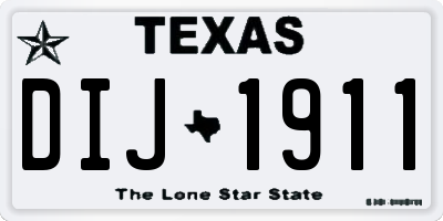 TX license plate DIJ1911