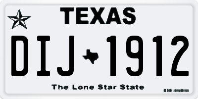 TX license plate DIJ1912