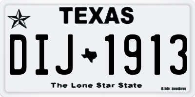 TX license plate DIJ1913