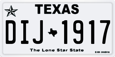 TX license plate DIJ1917
