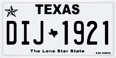 TX license plate DIJ1921