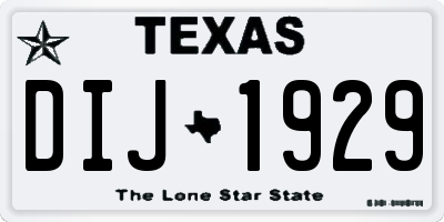 TX license plate DIJ1929