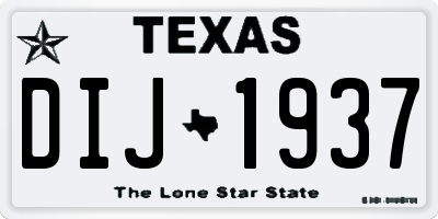 TX license plate DIJ1937