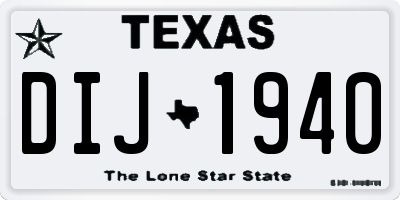 TX license plate DIJ1940