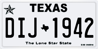 TX license plate DIJ1942
