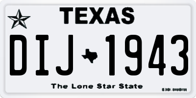 TX license plate DIJ1943