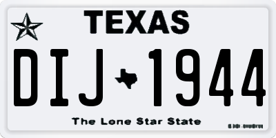 TX license plate DIJ1944