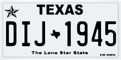 TX license plate DIJ1945