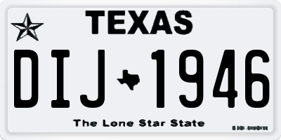 TX license plate DIJ1946