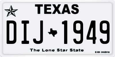 TX license plate DIJ1949