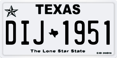 TX license plate DIJ1951