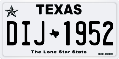 TX license plate DIJ1952