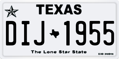 TX license plate DIJ1955