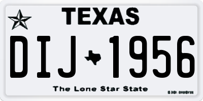 TX license plate DIJ1956